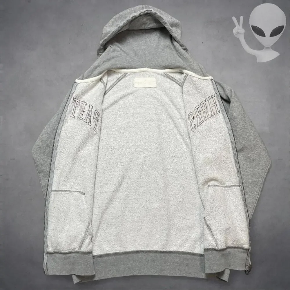 Vintage Colosseum Men's Small Pitt Panthers Heather Gray Arch Full Zip Hoodie - Picture 4 of 8